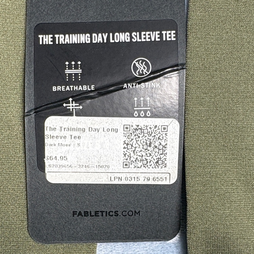 Fabletics Men's Long Sleeve Training Tee in Olive - Picture 2 of 5